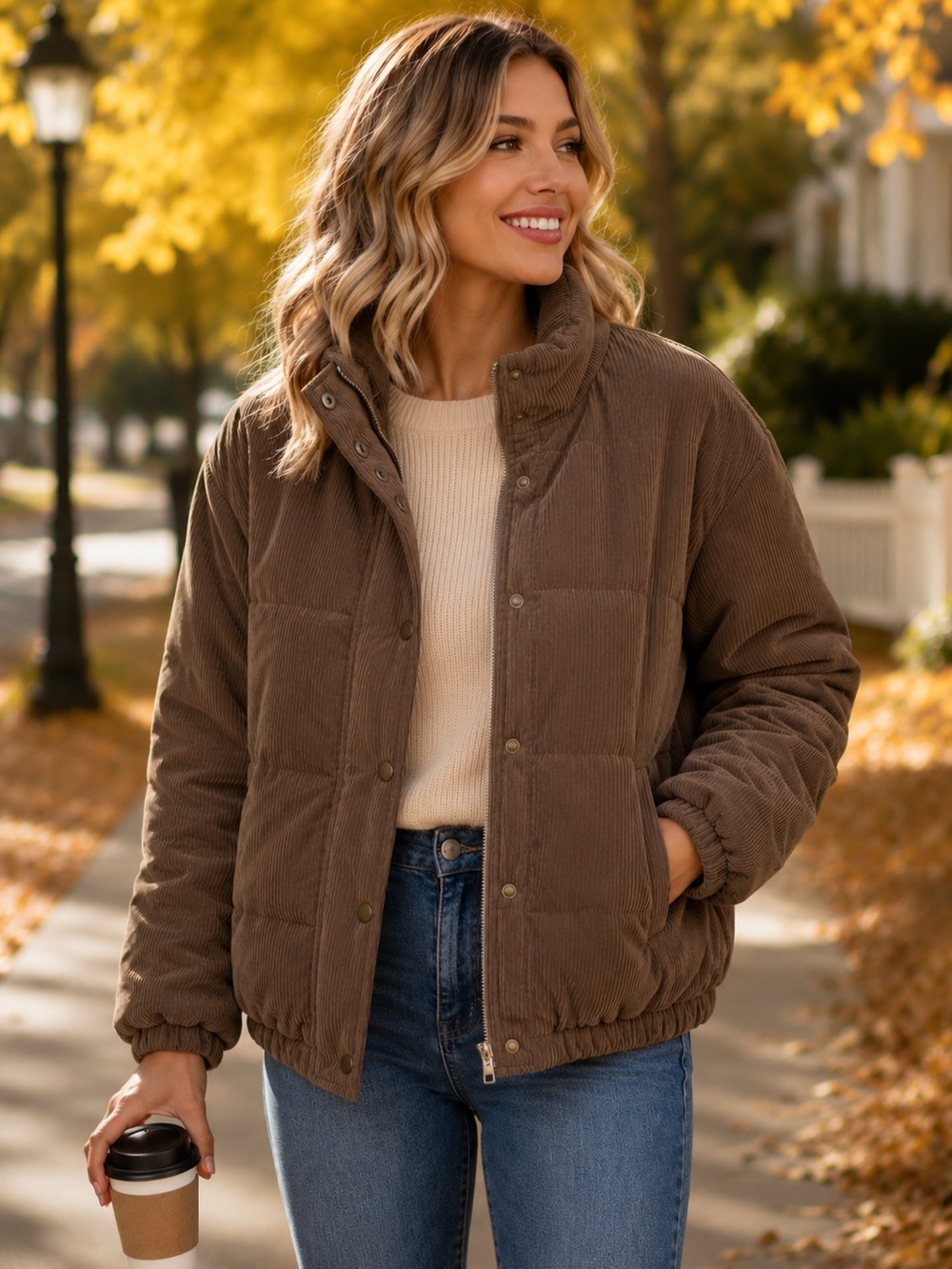 NEW Corded Puffer Jacket Size M